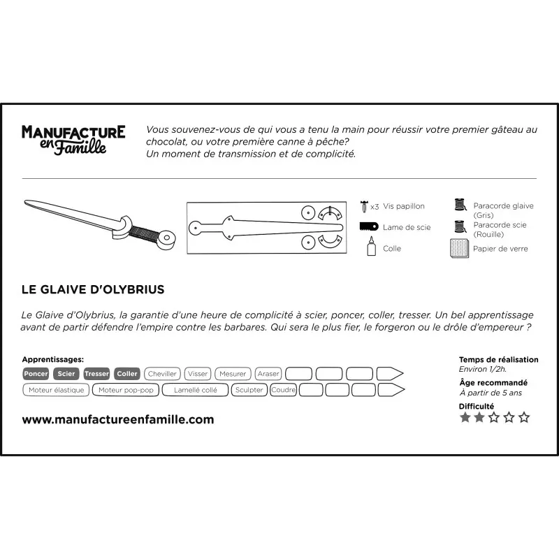 Le Glaive d'Olybrius - Manufacture en France