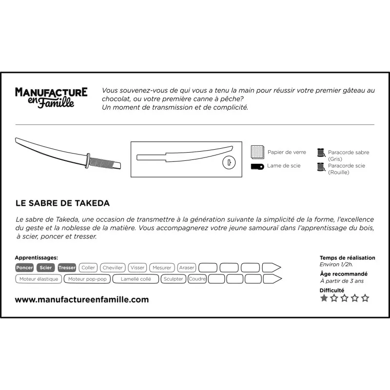 Le sabre de Takeda - Manufacture en France