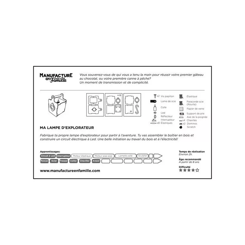 "Ma lampe d'explorateur" à fabriquer - Manufacture en Famille