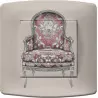 Prise et interrupteurs décorés imprimés fauteuils Louis Philippe