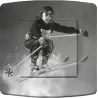 Interrupteurs et prise décorés imprimés photos de skieurs
