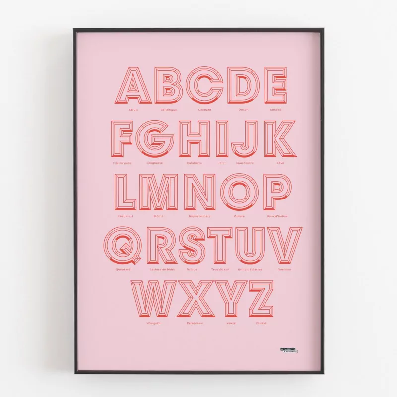 Abcdaire - Affiche jurons et insultes enfant