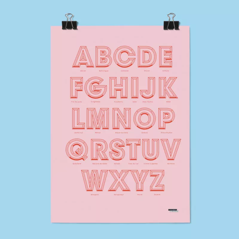 Abcdaire - Affiche jurons et insultes enfant