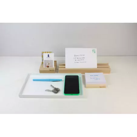 Organisateur de bureau design imprimé en bois Minimaliste / Stand Dock  Smartphone / COCO -  France