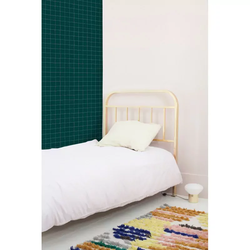 Papier peint carreaux émeraude - Trame Émeraude