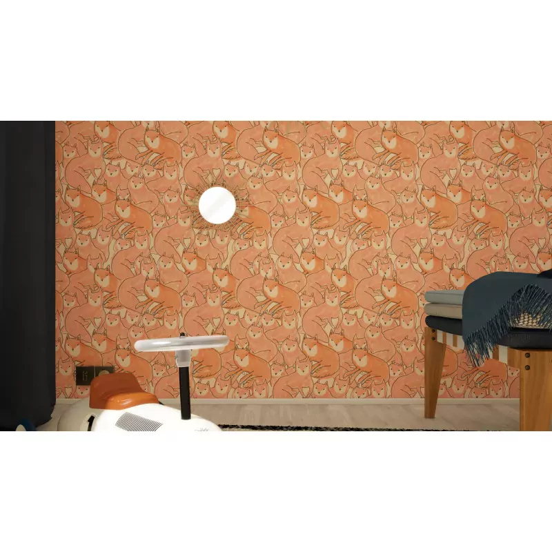 Papier peint motif renard - Season Paper