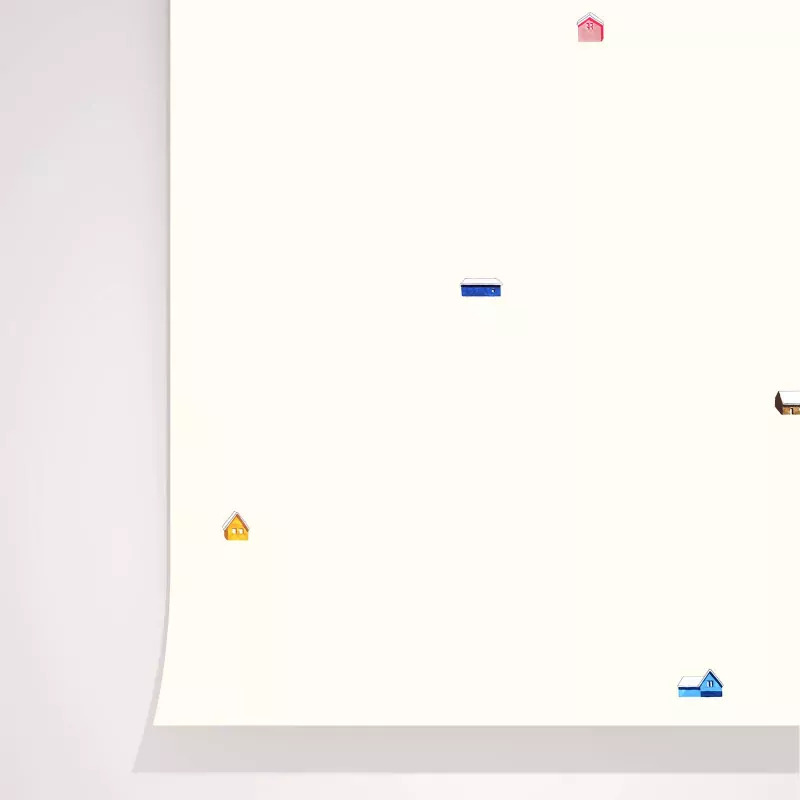 Papier peint dessin maisons - Season Paper