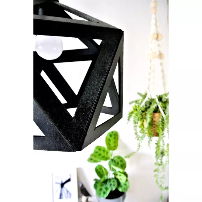 Grande suspension origami noire - Leewalia