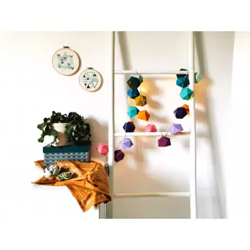 Guirlande lumineuse carton origami - Leewalia