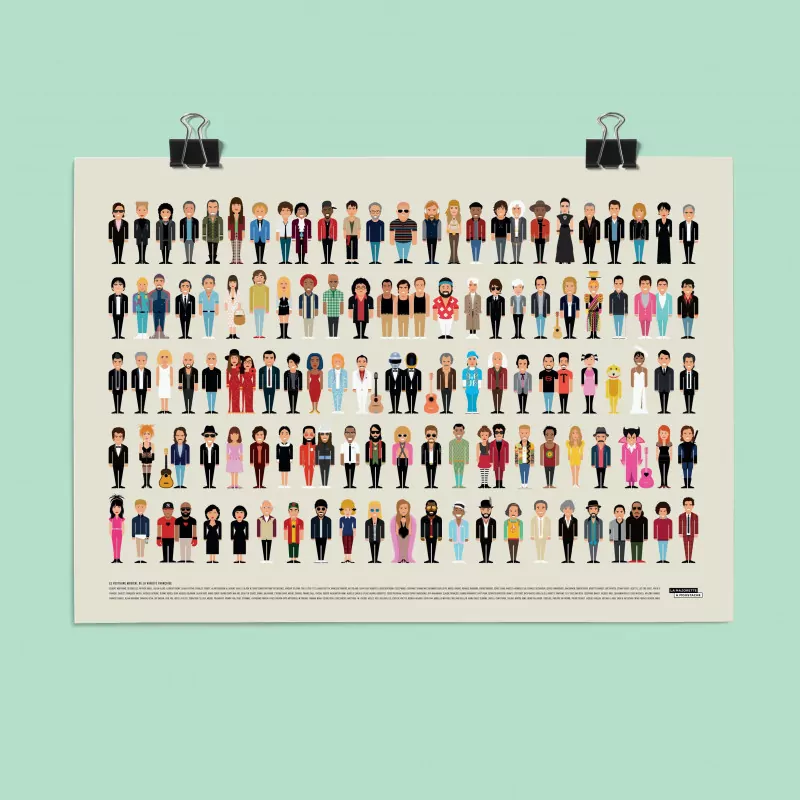 Affiche chanteurs français - La Majorette à Moustache