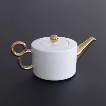 Théière en porcelaine blanche design Maniériste - Extranorm
