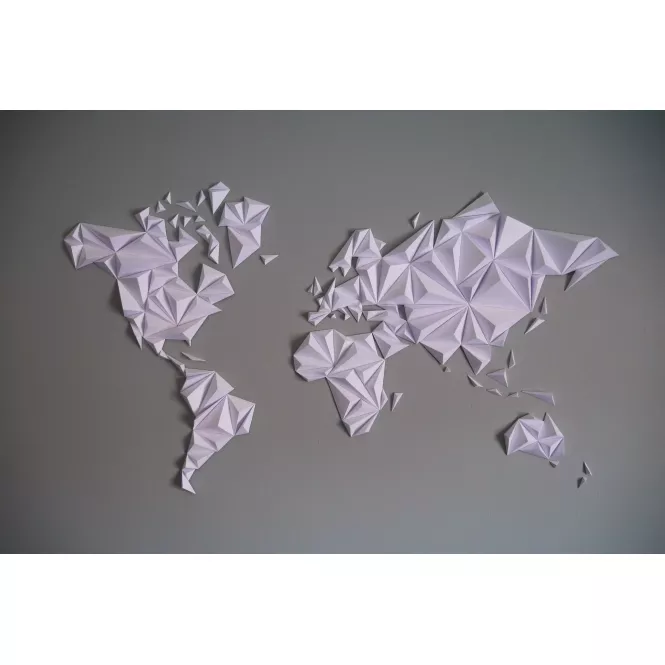 Carte du monde murale 3D en origami - Owarld