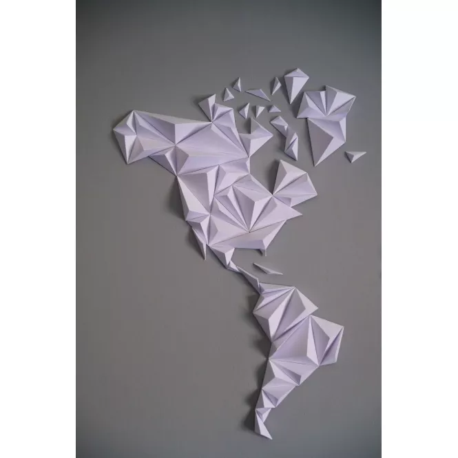 Carte du monde murale 3D en origami - Owarld