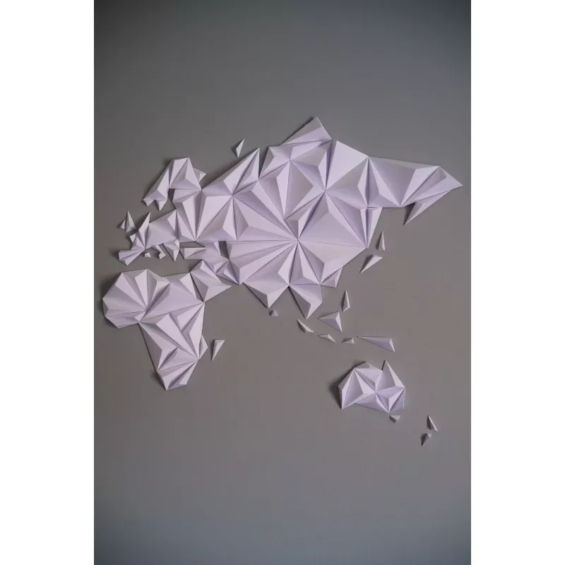 Kit origami (papercraft) mappemonde 3D taille S - Owarld - idées en kit