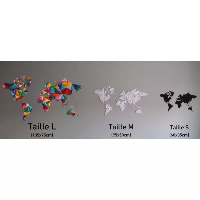 Carte du monde murale 3D en origami - Owarld