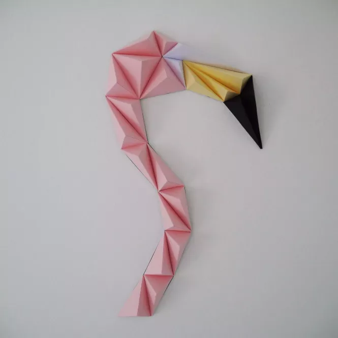 Kit flamants roses en papier 3D à monter - Owarld