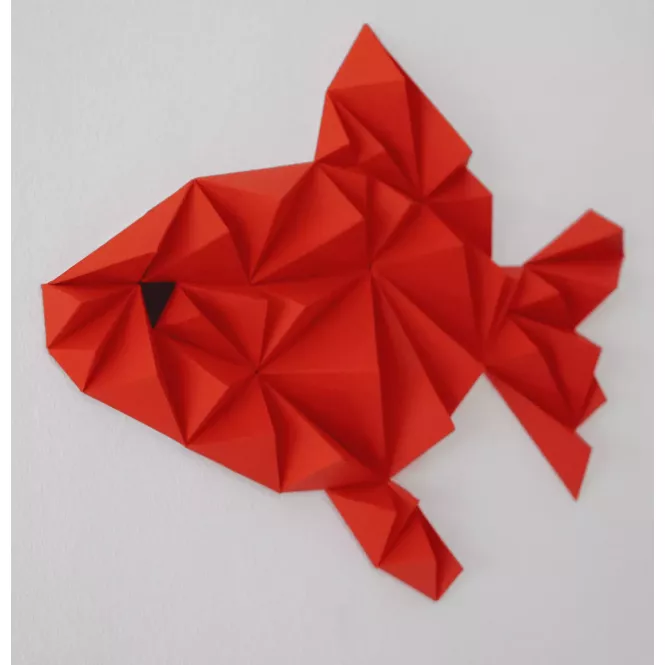 Kit poisson papier 3D pour déco murale - Owarld