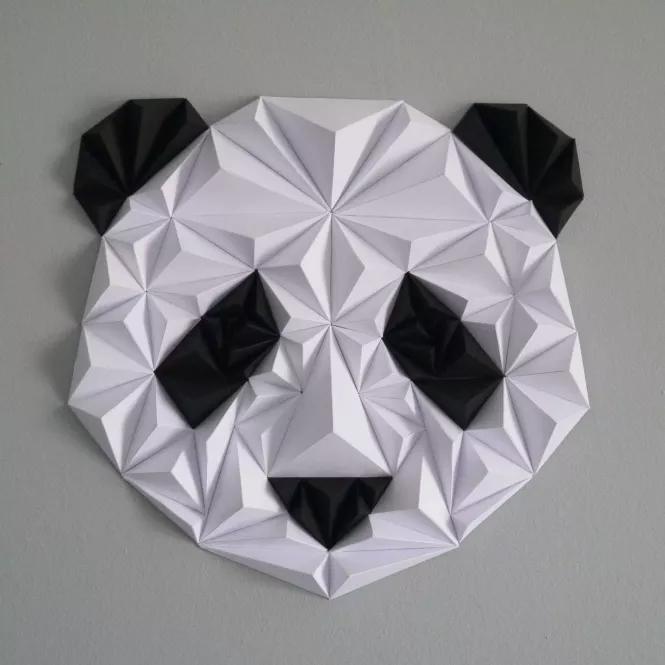Kit Panda en papier 3D pour déco murale - Owarld