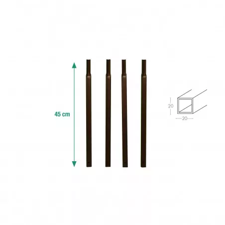 Pack de 4 tubes carrés pour Arches de Jardin - Louis Moulin Pack de 4 tubes carrés pour Arches de Jardin - Louis Moulin