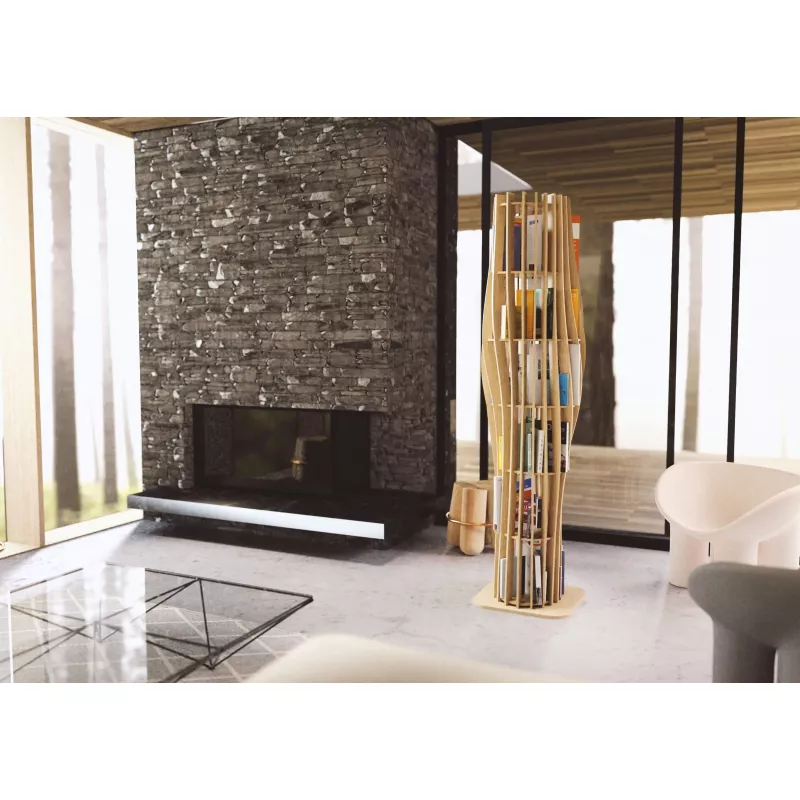 Bibliothèque design en bois Rouah 200 - Piko Edition