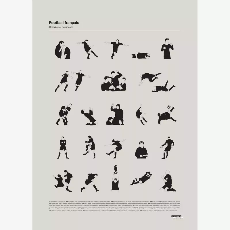 Affiche des grands moments du football français - La Majorette à Moustache
