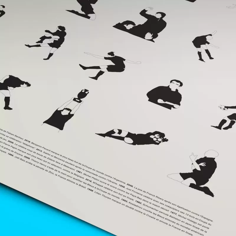 Affiche des grands moments du football français - La Majorette à Moustache