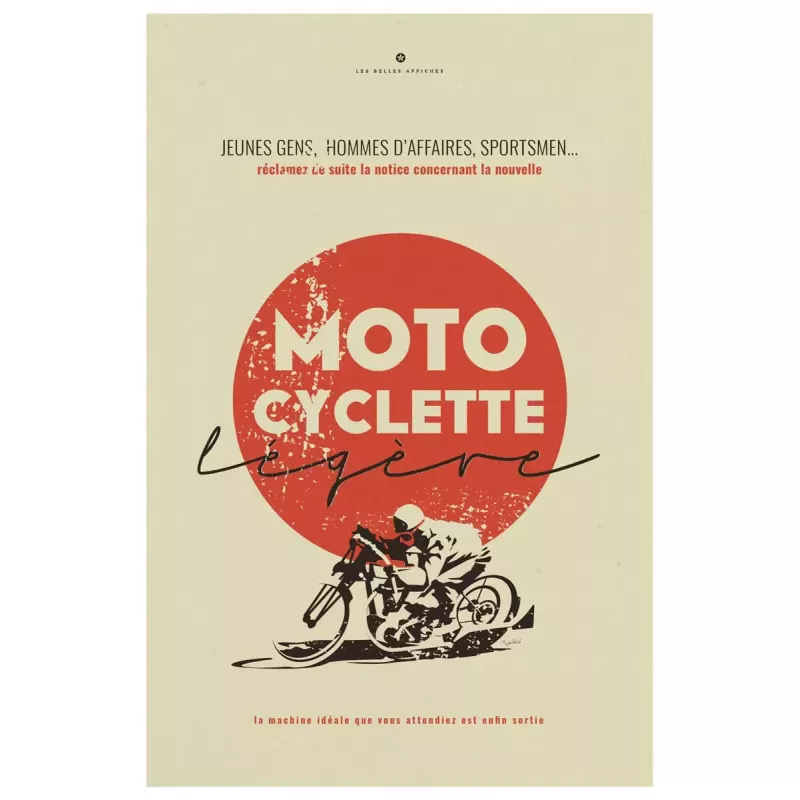 Affiche Motocyclette Légère - En Double File