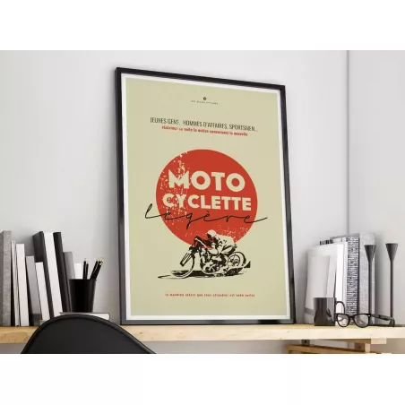 Affiche Motocyclette Légère - En Double File