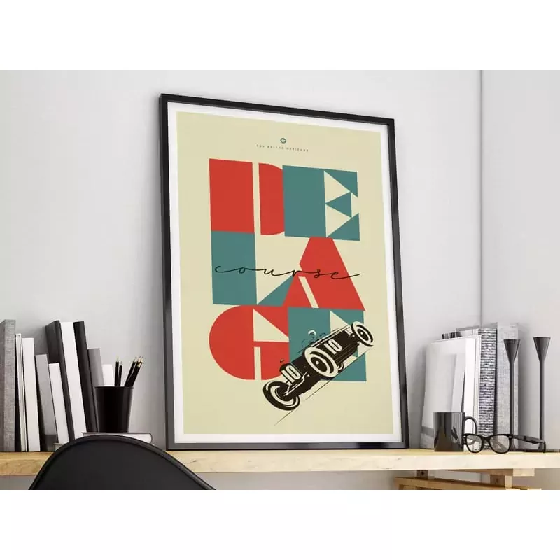 Affiche Delage course