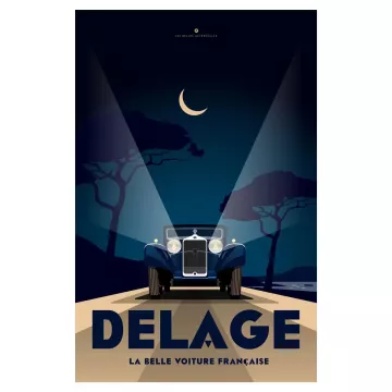 Affiche Delage Côte d'Azur - En Double File