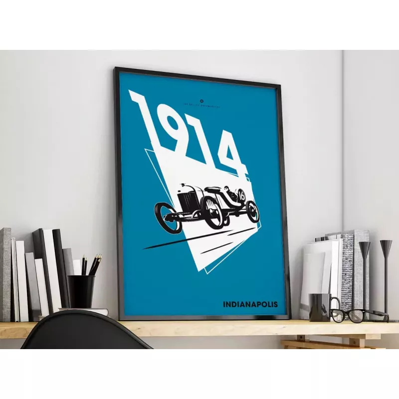 Affiche Delage Indy 500 - En Double File