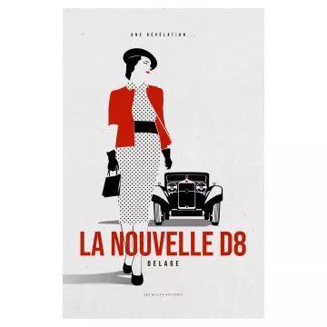 Affiche Nouvelle Delage D8 - En Double File
