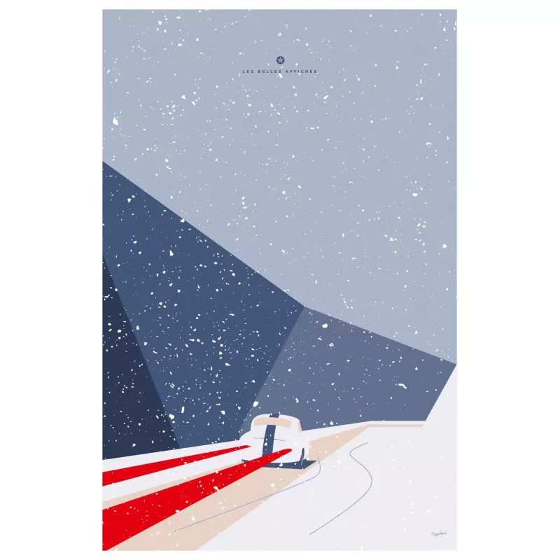 Affiche Porsche 356 sous la neige - En Double File