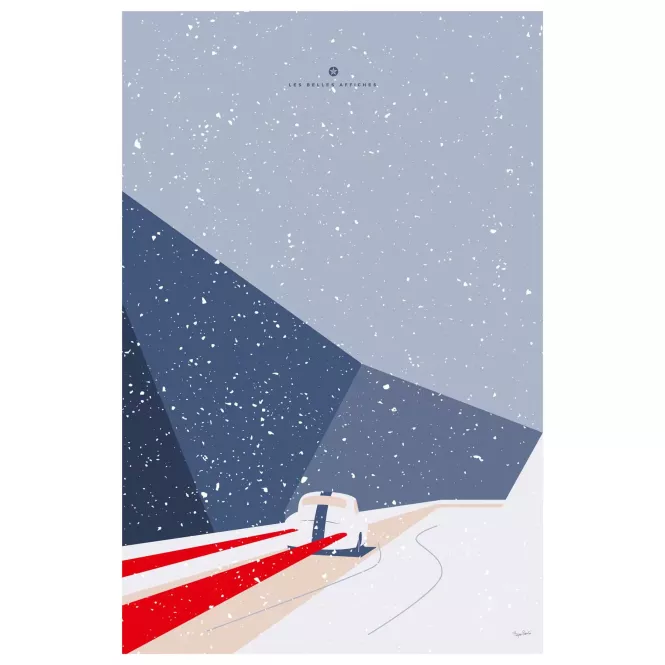 Affiche Porsche 356 sous la neige - En Double File