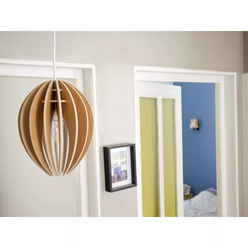 Lampe à suspendre chêne avec cordon noir Gone’s
