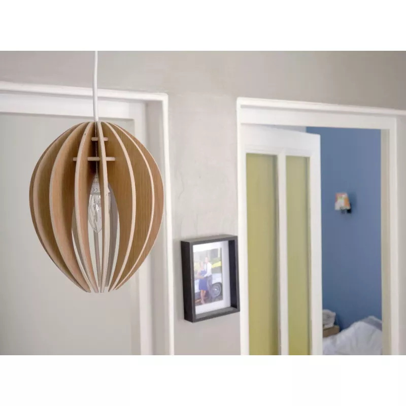 Lampe à suspendre chêne avec cordon noir Gone’s