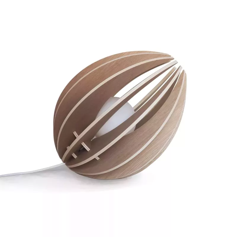 Lampe à poser chêne avec cordon noir Gone’s