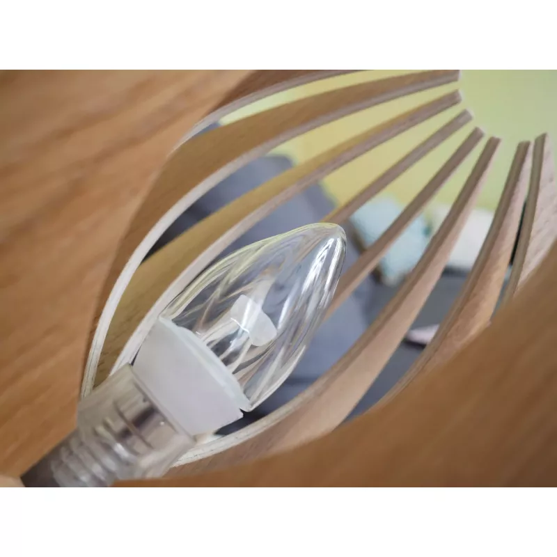 Lampe à poser chêne avec cordon noir Gone’s