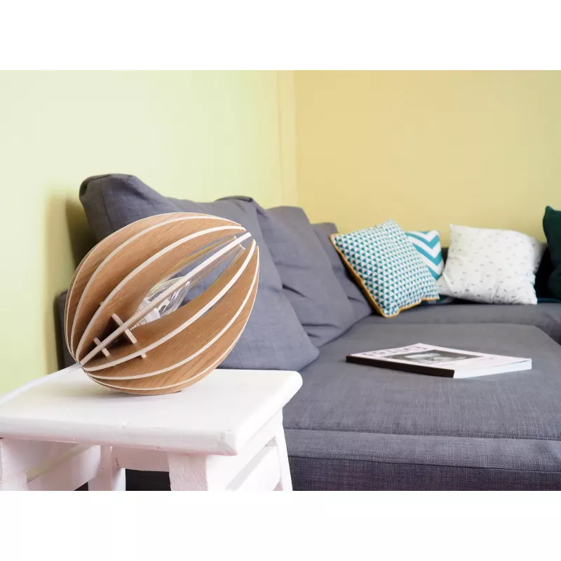 Lampe à poser chêne avec cordon noir Gone’s