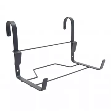 Support jardinière "crochet" fer plat anthracite Louis Moulin
