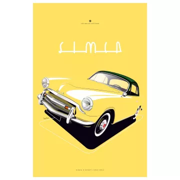 Affiche de la Simca 9 Sport - En Double File