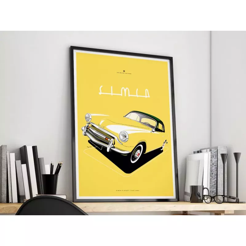 Affiche de la Simca 9 Sport - En Double File