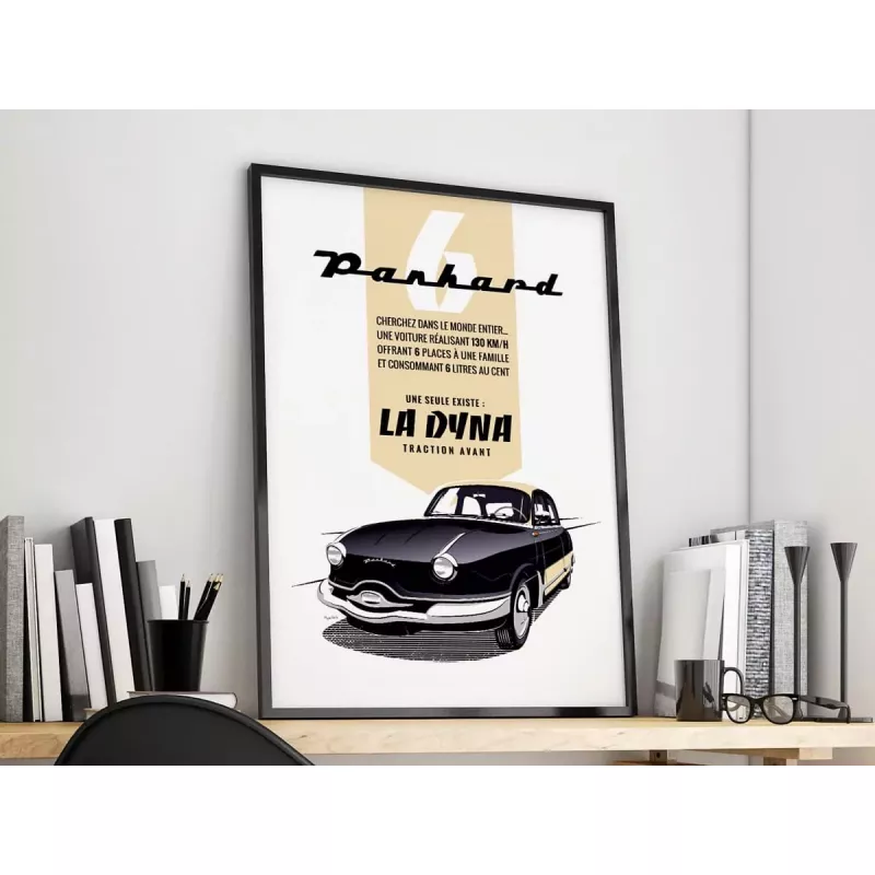 Affiche de la Panhard Dyna - En Double File