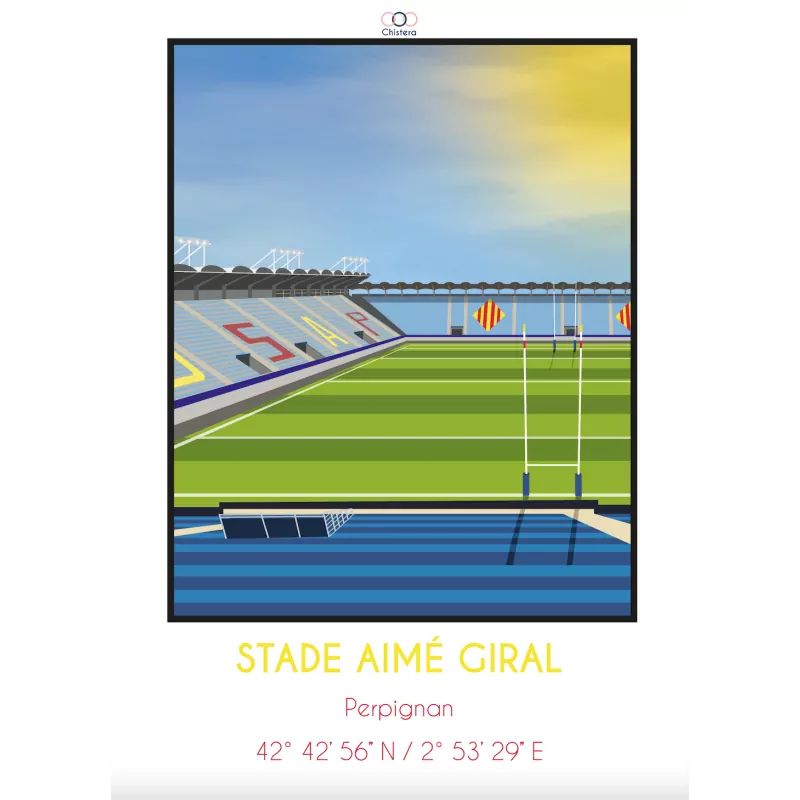 Affiche du stade Aimé-Giral de l'USA Perpignan - Chistera