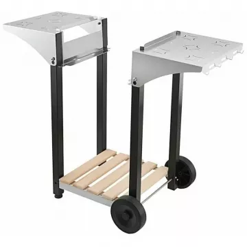 Desserte en inox et en bois pour petite plancha - Roller Grill
