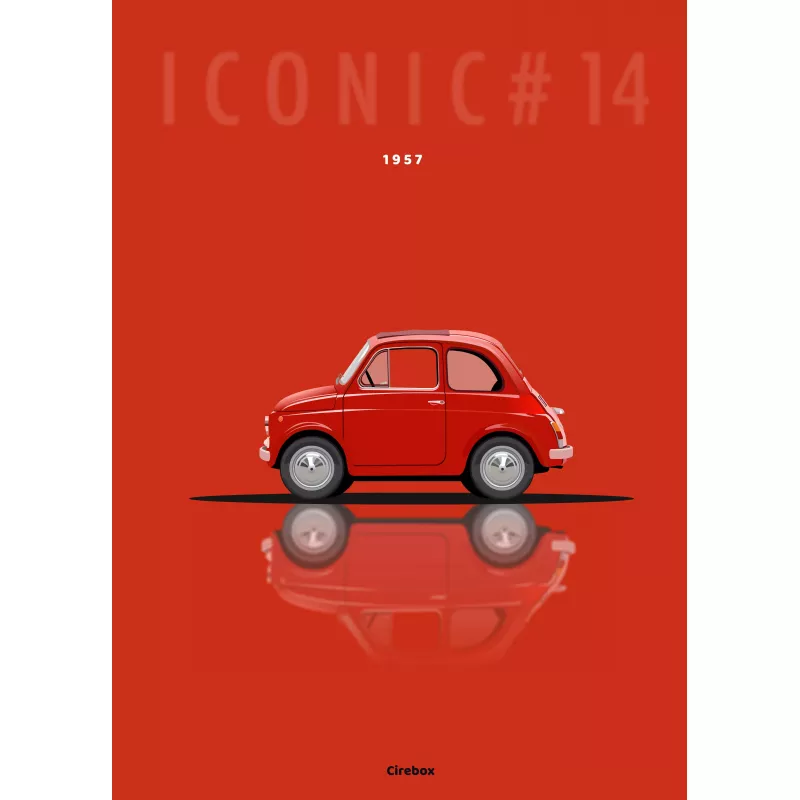 Affiche de la Fiat 500 par Cirebox 