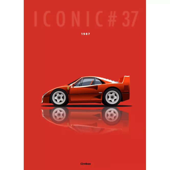 Affiche de la Ferrari F40 - Cirebox