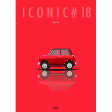 Affiche Retro de la Mini Cooper - Cirebox