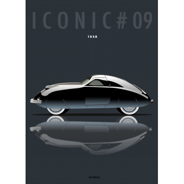 Affiche voiture aérodynamique Phantom Corsair - 1938 - Cirebox