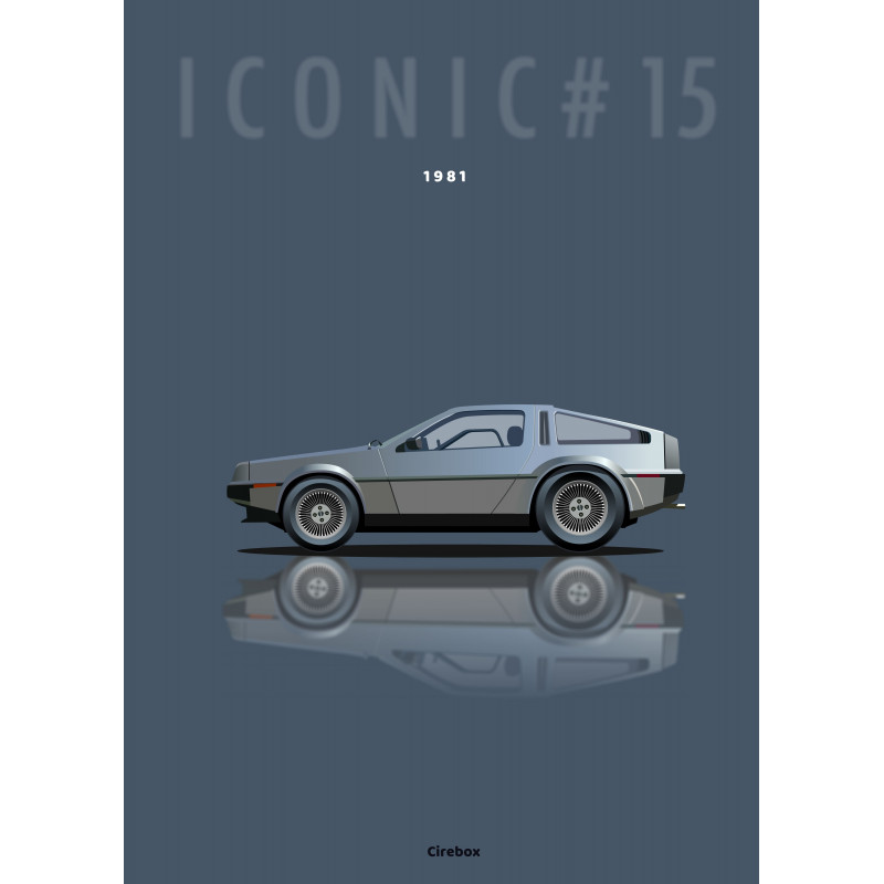 Affiche 100 % Made In France Delorean DMC 12